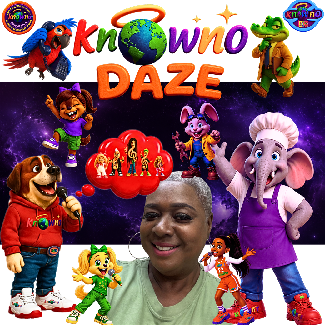 Official KNOWNO Masters DAZE promotional artwork featuring Jesse, Nique-Nique, and KNOWNO Masters characters.